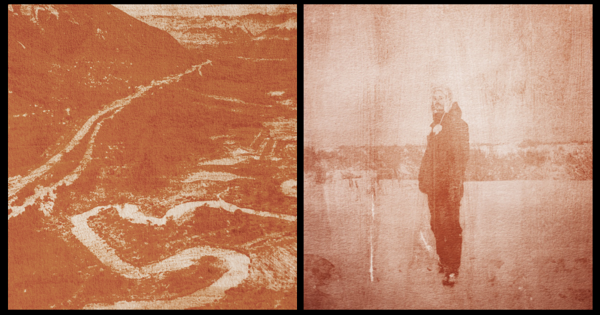 Left: Aerial View of the area of Olivia River Valley.Right: Portrait of Nicolás Deluca, inhabitant of Ushuaia, in the coastal area of the city.