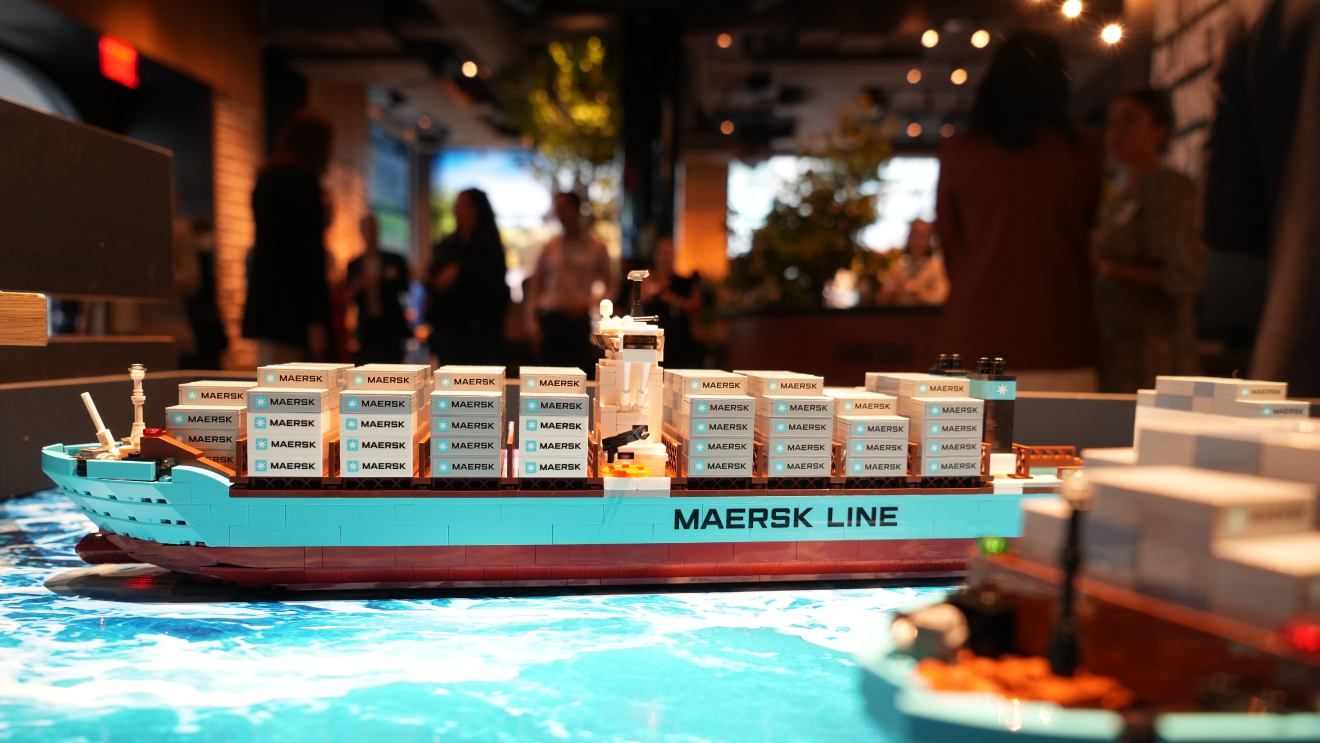 Maersk and Ørsted debuted models at scale to show the magnitude of the ships and wind turbines alongside international monuments like the Empire State Building and the Eifel Tower.