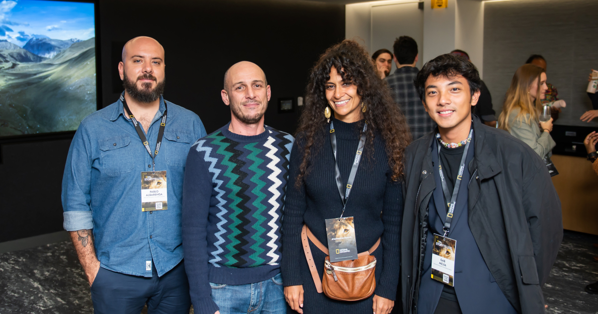 Four of our 2023 Explorers: Pablo Albarenga, Davide Monteleone, Malin Fezehai, and Gab Mejia. Photo by Joy Asico.